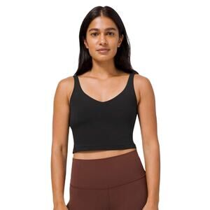 Lululemon Align Tank Solid Black Size 12 Nulu Scoop Neck Bra Crop Top Yoga Gym